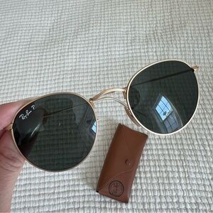 Ray-Ban Round Polarized Metal Sunglasses